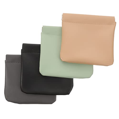 MERRYHAPY 4stücke Kleine Kosmetiktasche Mit Quetschverschluss Münztasche Make-up-Tasche Leder-Tasche Für Handtasche Geldbörse Praktisch Und Platzsparend von MERRYHAPY