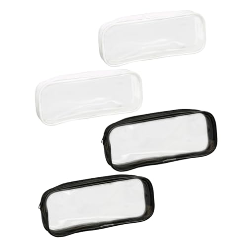 MERRYHAPY 4stücke Reißverschlusstaschen Transparent Kosmetiktasche Bleistifttasche Schreibwarenorganizer Mit Innentaschen Für Make-up Und Schreibutensilien von MERRYHAPY