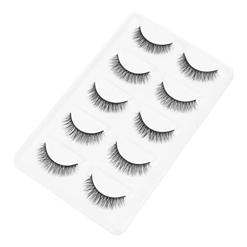 MERRYHAPY 5paare Wiederverwendbare Künstliche Wimpern Dicke Faserwimpern Für Natürlichen Look Dichte Wimpernverlängerung Für Frauen Und Mädchen Make-up-zubehör von MERRYHAPY