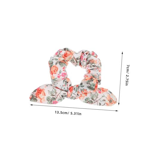 MERRYHAPY 5stücke Haarschmuck Für Mädchen Mit Hasenohren Und Schleife Chiffon Haargummis Mit Blumenmuster Elastische Pferdeschwanzhalter Für Mädchenpartys Und Lässige Looks von MERRYHAPY