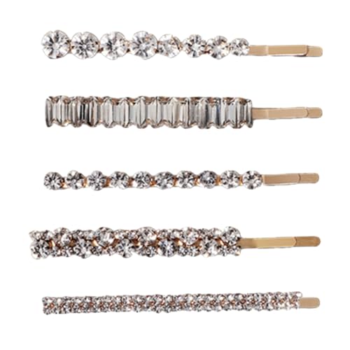 MERRYHAPY 5 Stück Strass Haarklammern Für Damen Glitzernde Haarschmuck Clips Geometrische Haarnadeln in Gold Für Hochzeiten Und Partys Stilvolles Haaraccessoire Mit Kristallen von MERRYHAPY