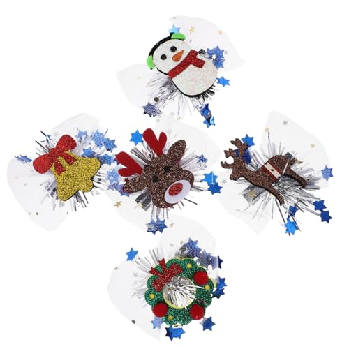 MERRYHAPY 5 Stück Filz Weihnachts Haarspangen Weihnachtshaarnadeln Für Damen Party-haarspange Mit Weihnachtsmotiv von MERRYHAPY