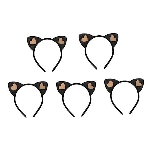 MERRYHAPY 5stücke Katzenohr-haarreifen Für Party Cosplay Stilvolle Kopfbedeckung Schwarz Accessoire Für Festival Schöner Haarreif Für Frauen Und Mädchen von MERRYHAPY