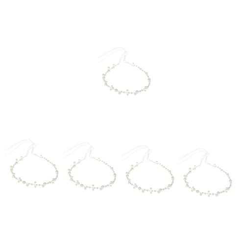 MERRYHAPY 5st Stirnband Haarschmuck Für Damen Haarranken Kopfbedeckungen Für Damen Haarreif Für Hochzeitsfeier Blumenmädchen Haarschmuck Für Die Hochzeit Perlen Tiara Weiß Künstliche Perle von MERRYHAPY