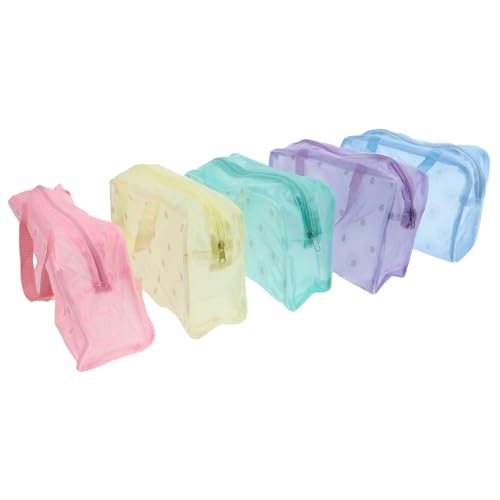 MERRYHAPY 5stücke Wasserdichter Kulturbeutel Mit Reißverschluss Für Make-up Kosmetiktasche Aus Hochwertigem Material Organizer-Tasche Für Reisen Schminkbeutel Für Damen Aufbewahrungsbeutel von MERRYHAPY