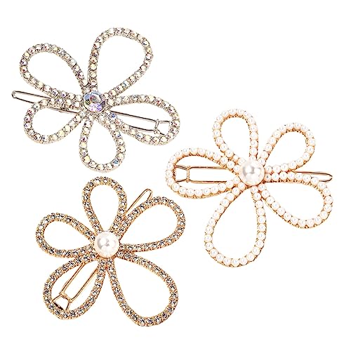 MERRYHAPY 6stücke Teiliges Dekorative Haarspangen Mit Blütenmotiv Elegante Haarklammern Mit Strass Und Perlen Perfektes Accessoire Für Mädchen Und Frauen Für Hochzeiten Und Besondere von MERRYHAPY