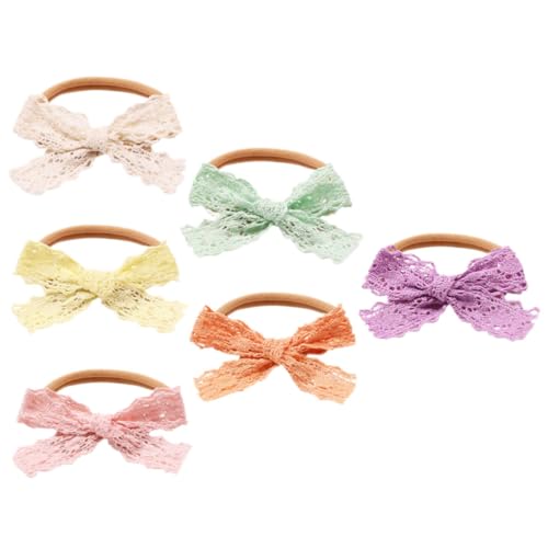 MERRYHAPY 6stücke Teiliges Haarbänder Mit Schleifen Elastische Nylon Kopfbedeckungen Für Mädchen Süße Haarschmuck-accessoires Aus Spitze Für Besondere Anlässe Und Alltagsoutfits von MERRYHAPY