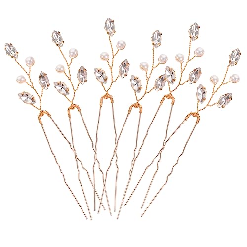 MERRYHAPY 6 Stück Haarspangen Strass-haarnadeln Für Die Braut Hochzeit U-form Haar-styling Für Frauen Und Mädchen von MERRYHAPY
