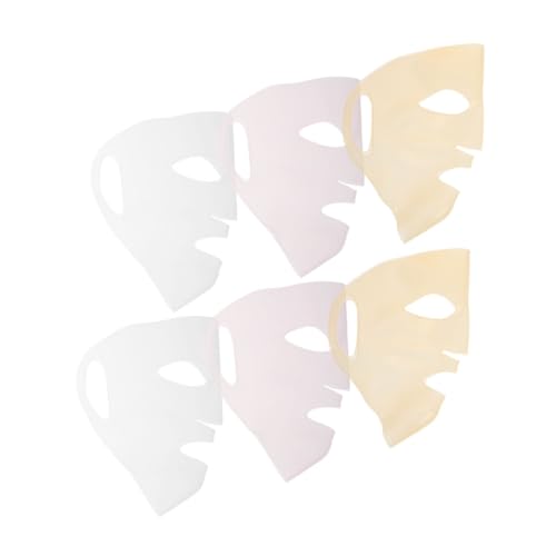 MERRYHAPY 6 Stück Silikon Gesichtsmaske Abdeckung Wiederverwendbar Feuchtigkeitsbewahrend für Frauen alle Hauttypen Leichte Kompakte Sheet Mask Halterung zur Verdunstungsverhinderung von MERRYHAPY