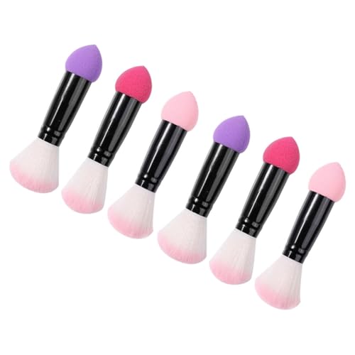 MERRYHAPY 6 Stücke Doppelseitige Rougepinsel Satz für Damen Make Up Pinsel Konturpinsel Puderpinsel für Gesicht für Rouge Puder und Grundierung Weich und Tragbar Vielseitig Einsetzbar von MERRYHAPY