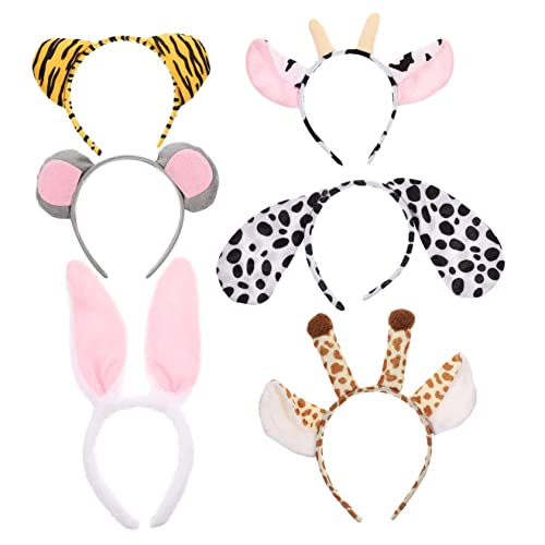 MERRYHAPY Cartoon Tier Haarband Set 6 Stücke Kinder Haar Zubehör Entzückende Tier Ohren von MERRYHAPY