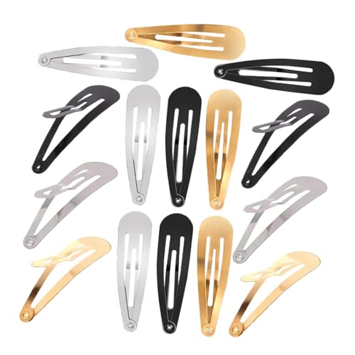 MERRYHAPY 60 Stück Haarspangen Mit Druckknopf Haarstyling-clips Bunte Haarspangen Rutschfeste Kleine Für Damen Aus Metall Schwarze von MERRYHAPY