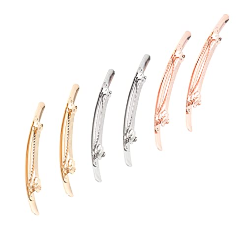 MERRYHAPY 6stücke Haarspangen Für Mädchen Und Frauen Mit Glatter Oberfläche in Gold Gebürstet Silber Gebürstet Und Roségold Haarschmuck Für Schule Elegante Anlässe Und Alltag von MERRYHAPY