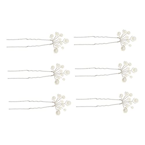 MERRYHAPY 6 Stück Einfache Perlenhaarnadeln Elegante U-förmige Haarnadeln Für Braut Kreativer Kopfschmuck Für Frauen von MERRYHAPY