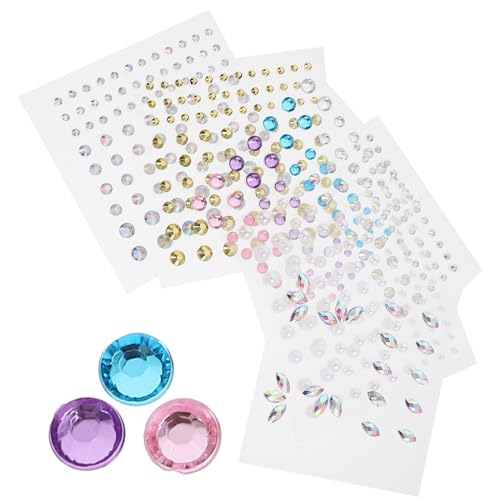 MERRYHAPY 6blätter Gesichtswasser- Aufkleber Selbstklebende Strasssteine Für Augen Stirn Und Wangen Glitzer Makeup Accessoire Für Partys Und Festivals von MERRYHAPY