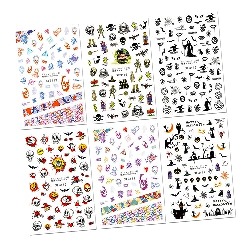 MERRYHAPY 6er-set Halloween-kürbis Aufkleber Selbstklebend Für Gesichts-körper-verzierung Feste Und Cosplay Ökofreundlich Leuchtende Farben von MERRYHAPY