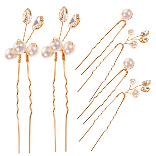 MERRYHAPY 6stücke Teiliges Hochzeits Haarschmuck Für Bräute Perlen Und Strass Haarnadeln U-förmig Für Hochzeiten Und Besondere Anlässe von MERRYHAPY