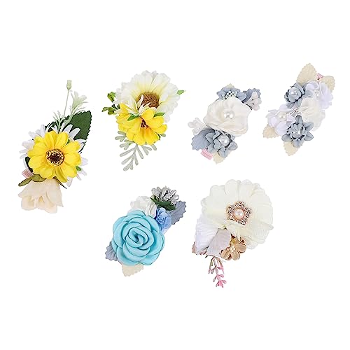 MERRYHAPY Haarspangen für Damen 6er-Pack Blumen-Haarspangen Haarspangen mit Kunstseidenblumen für Mädchen stilvolle Haar-Accessoires für Outfits von MERRYHAPY