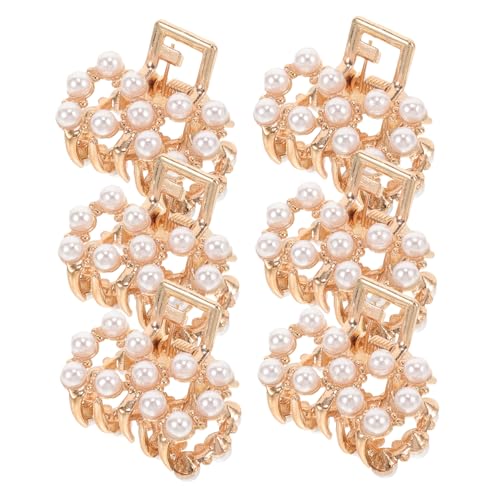 MERRYHAPY 6stücke Mini-haarspangen Mit Perlen Winzige Haarklammern Haarschmuck Für Frauen Und Mädchen Rutschfeste Haarkrallen Für Verschiedene Frisuren von MERRYHAPY