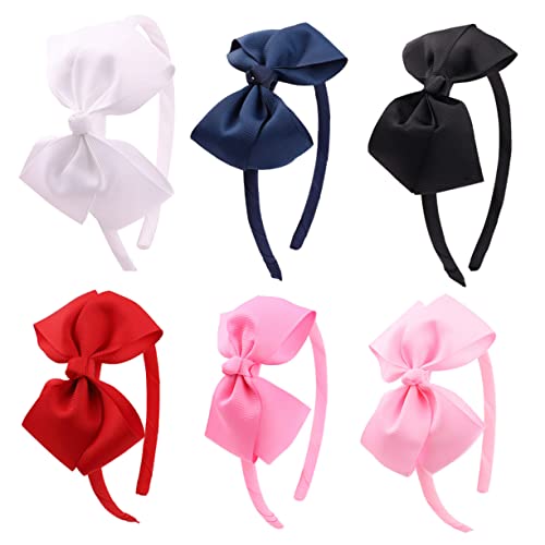 MERRYHAPY 6 Stück Kinder Haarreifen Mit Schleife Dekorativer Stirnbänder Für Mädchen Leuchtendes Farbdesign Haaraccessoire von MERRYHAPY