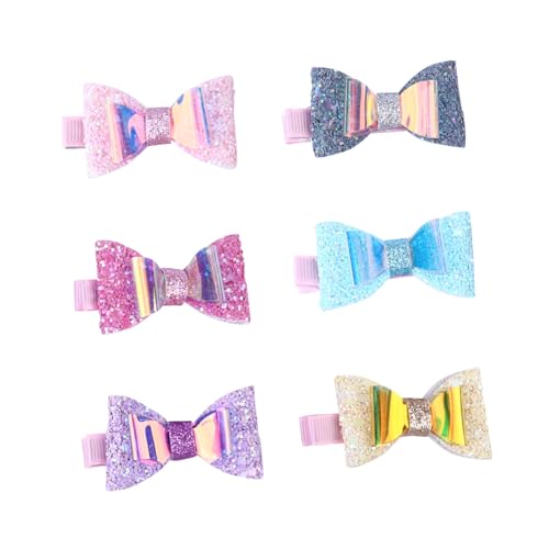 MERRYHAPY 6stücke Teiliges Glitzer-haarclips Mit Schleifen Für Mädchen Bunte Haarnadeln Aus Sicherem Material Vielseitiges Haarschmuck Zur Dekoration Frisieren Von Haaren von MERRYHAPY