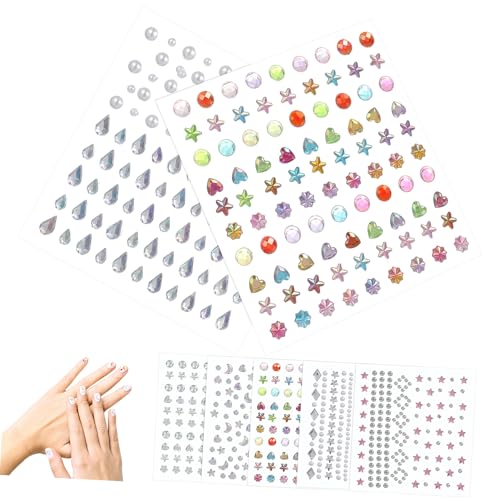 MERRYHAPY 7 Blätter Teiliges Selbstklebende Glitzersteine Gesicht Schmuck Strasssteine Makeup Aufkleber Mond Meerjungfrau Festival Halloween Party von MERRYHAPY