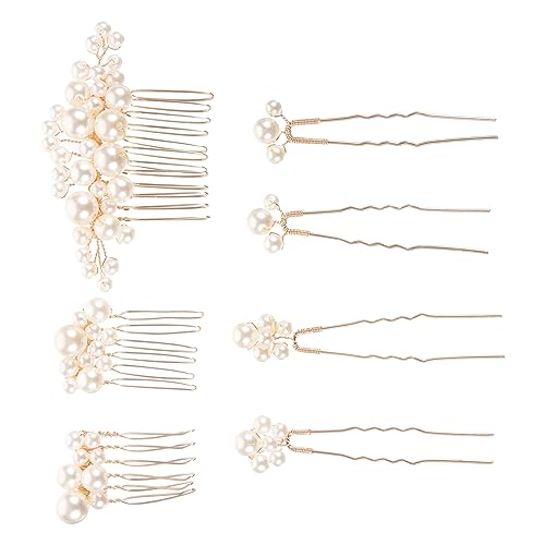 MERRYHAPY Perlen-haarkämme Haar-accessoires Für Hochzeit Metall-haarkämme Für Frauen Haarnadeln Zur Hochzeit Kopfschmuck Für Braut Perlen-haarspangen Haarkamm-clips Für Verschiedene Anlässe von MERRYHAPY