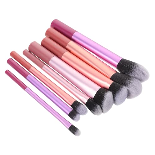 MERRYHAPY 8 Stück Teiliges Buntes Make Up Pinsel Set mit Weichen Borsten Langer Griff für Foundation Lidschatten Concealer und Puder Tragbar und zur Haut für Reisen und Präzises Auftragen von MERRYHAPY