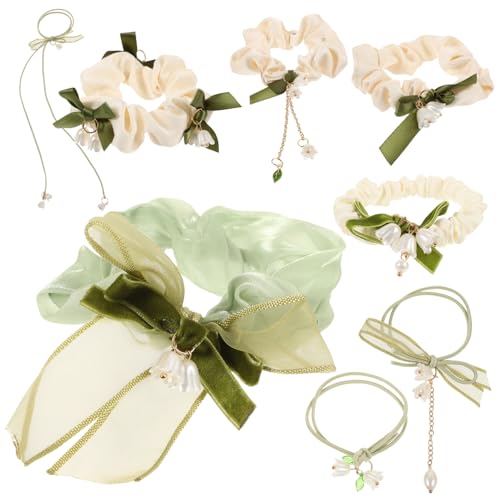 MERRYHAPY 8 Stück Elastische Haargummis Für Frauen Mädchen Pferdeschwanz Haarbänder Scrunchies Mit Schleifen-designs Für Verschiedene Frisuren von MERRYHAPY