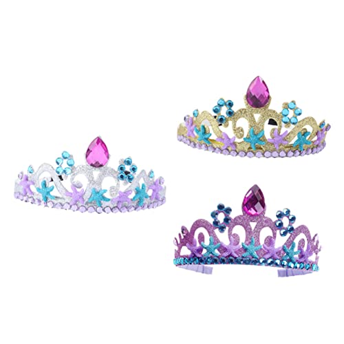 MERRYHAPY 9 Stk Meerjungfrau Stirnband Meerjungfrauenkronen Für Kinder Kopfschmuck Für Kleine Mädchen Meerjungfrau Tiara Mädchenkrone Krone Für Mädchen Partykrone Favorisieren Vlies von MERRYHAPY