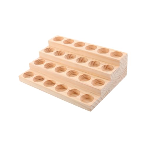 MERRYHAPY Ätherische Öl Flaschenständer aus Holz Sicherer Flaschenhalter Organizer mit Abrieb Hitzebeständigkeit Kompaktes Display Regal für Desktop und Aromatherapie Leicht und Robust von MERRYHAPY