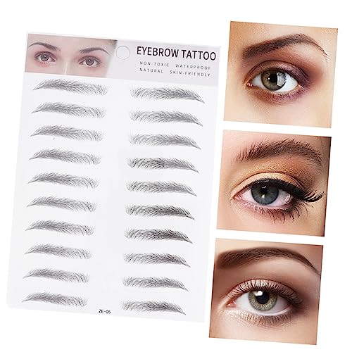 MERRYHAPY 2stücke Künstliche Augenbrauen-transfer-sticker Haarähnliche Augenbrauen-imitation Augenbrauen-schablonen-tool Für Männer Und Frauen Schwarz Stil von MERRYHAPY