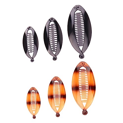 MERRYHAPY 6 Stück Bananen Haarklammern Aus Harz Große Und Kleine Haarspangen Für Dickes Haar Rutschfeste Pferdeschwanzhalter Für Damen Eleganter Kopfschmuck Für Alltag Langlebig Und von MERRYHAPY