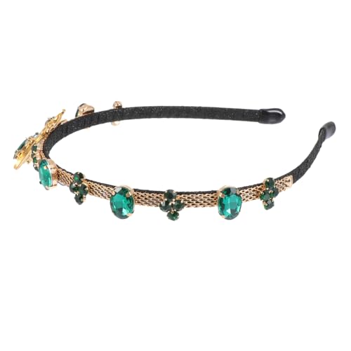 MERRYHAPY Barockstil Haarreif mit Grünen Strass steinen Modischer Damen Kopfschmuck für Party Hochzeit und Fest Elegantes Schmuck haarband mit Feiner Verarbeitung und Komfortablem von MERRYHAPY