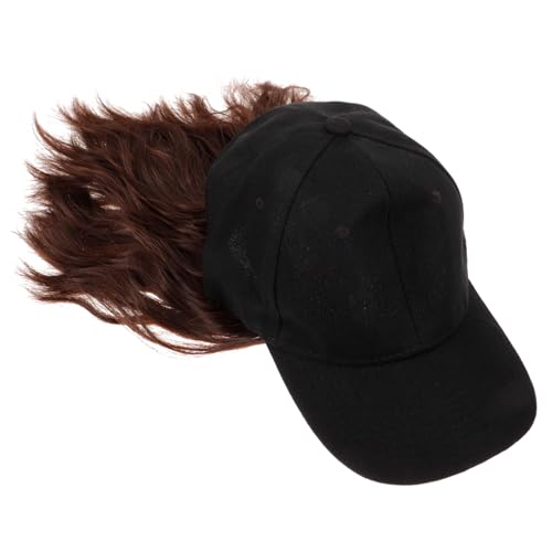 MERRYHAPY Baseballkappe Mit Haarverlängerung Gewellte Lockige Perücke Synthetische Wellenperücke Hut Baseballmütze Perücke Für Damen Vielseitig Für Alltag Sport Mottopartys Halloween von MERRYHAPY