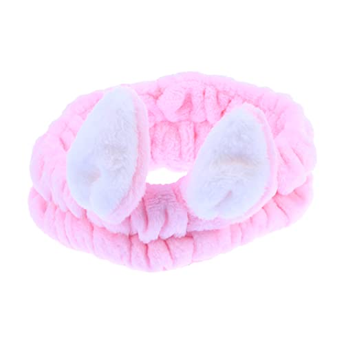 MERRYHAPY Kaninchenohren Haarband Für Frauen Und Mädchen Entzückendes Gesichtsreinigungs Und Make up Stirnband in Dunkelrosa Einheitsgröße Weich Und Bequem Für Spa Dusche Und Kosmetik von MERRYHAPY