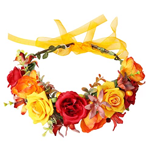 MERRYHAPY Blumen-stirnband Für Braut Party-haarreif Mit Simulation Rosen Kopfschmuck Für Mädchen Bräute Fotografie Requisiten von MERRYHAPY