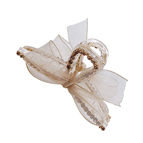 MERRYHAPY Bow Hair Clip Netz-haarspange Aus Legierung Haarschmuck Für Frauen Rutschfest Und Bruchsicher Für Verschiedene Frisuren Champagnerfarbe von MERRYHAPY