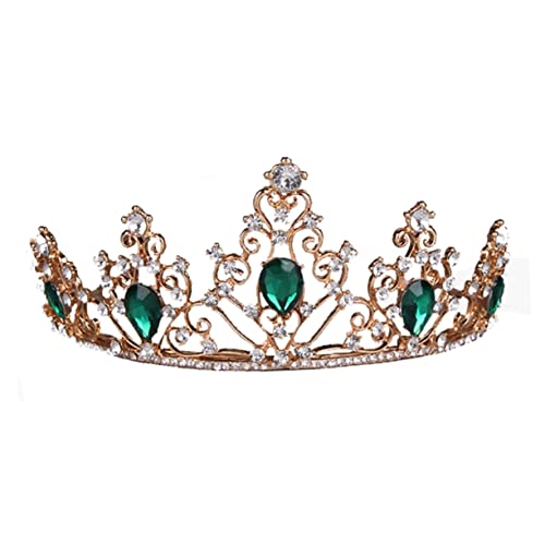 MERRYHAPY Kronen-tiara Brautkopfschmuck Aus Legierung Und Kristall Grüne Hochzeitskrone Mit Strassdekor Leicht Und Langlebig Für Damen von MERRYHAPY