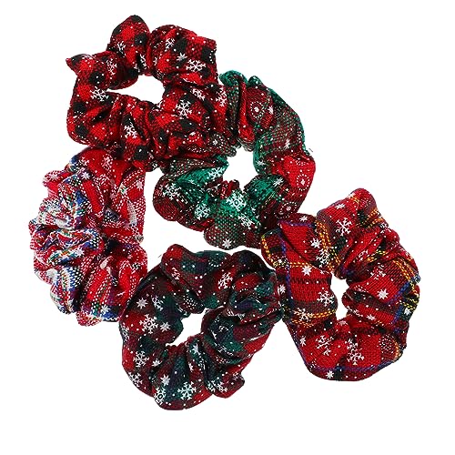 MERRYHAPY Charmantes Schneeflocken-haarband 5 Stück Weihnachts-haargummis Seile Elastisches Haargummi Für Frauen Weihnachts-haar-accessoire von MERRYHAPY