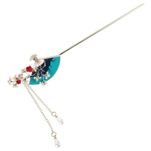 MERRYHAPY Chinesische Haarnadel Fächerförmig mit Quaste Traditionell Handgefertigt für Dutt und Hanfu Frisuren Eleganter Haarschmuck Damen Mädchen Kulturstil von MERRYHAPY