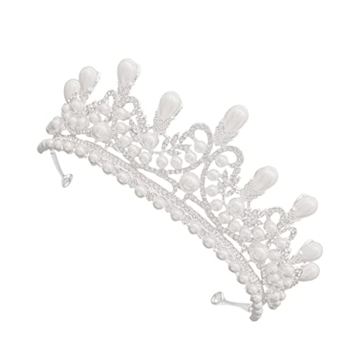 MERRYHAPY Diamantperlenkrone Brautkopfschmuck Tiara Aus Silber Mit Strass Und Perlen Für Hochzeiten Partys Und Besondere Anlässe von MERRYHAPY