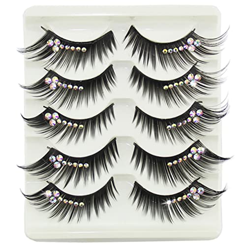 MERRYHAPY 5paare Dekorative Falsche Wimpern Glänzend Und Mit Diamanten Für Damen Geeignet Für Kostümpartys Cosplay Und Mehr von MERRYHAPY