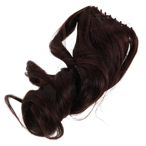 MERRYHAPY Dunkelbraune Kurze Lockige Ponytail Clip Erweiterung mit Krallendesign Weiches Synthetisches Haar Einfach Anzubringen Natürlicher Look für Damen Vielseitig für Alltag und Events von MERRYHAPY