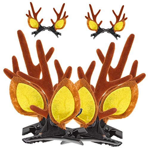 MERRYHAPY 4paare Weihnachtliche Haarclips Rentier Geweih Haarnadeln Und Niedliche Haarspangen Für Mädchen Accessoire Für Weihnachten Geburtstage Und Besondere Anlässe von MERRYHAPY