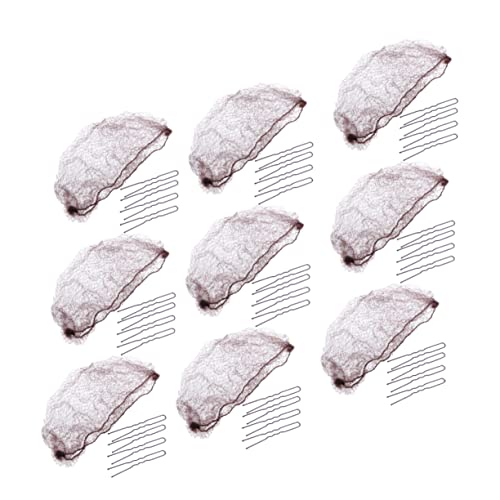 MERRYHAPY 50stücke Unsichtbare Elastische Haarnetze Nylon Für Ballett- Kaffee Mit U-förmigen Haarnadeln Atmungsaktive Haaraccessoires Für Tänzerinnen Und Damen von MERRYHAPY