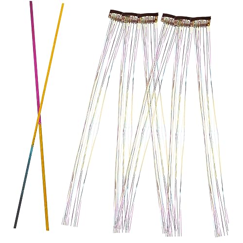 MERRYHAPY 6stücke Regenbogen-haarspangen Lametta-haarverlängerungen Glitzer Haare Dehnbare Extensions Für Feenhaar Haaraccessoires Für Frauen von MERRYHAPY