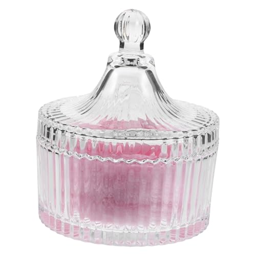 MERRYHAPY Extra Großer Make Up Puderquaste mit Weichem Langfaserigem Wiederverwendbarer Foundation Applikator für Gesicht und Körper Inklusive Elegantem Rosa Band im Glasbehälter für Damen von MERRYHAPY