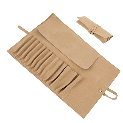 MERRYHAPY Faltbare Make up Pinseltasche Für Damen Make up Pinsel Rolltasche Aus Wildleder Praktischer Kosmetik Organizer Für Reisen Vielseitige Aufbewahrungstasche Für Pinsel Und von MERRYHAPY