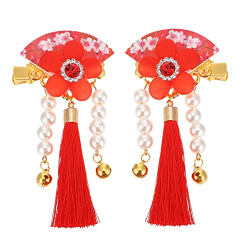 MERRYHAPY Floral Haarnadel Entenschnabel Quaste Haarspange Für Han-kleidung Chinesisches Neujahr Junge Mädchen Elterntag Haarstyling-griff Für Dickes Dünnes Glatte Lockige Haare von MERRYHAPY